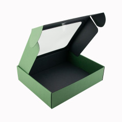 Green Gift Box with Clear Window | 340х280х85 мм | Superbox