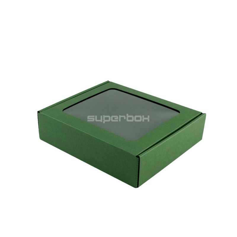 Green Small Gift Box with Window 5 cm High