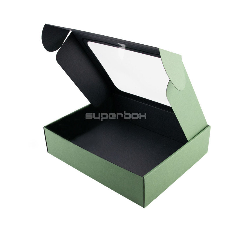 Green Small Gift Box with Window 5 cm High