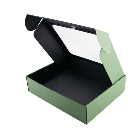 Green Small Gift Box with Window 5 cm High