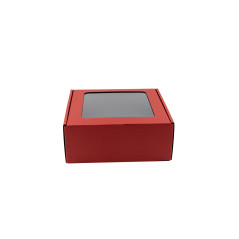 Bright Red Box with Window for Packing Jars | 185x195x75 мм | Superbox