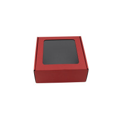 Bright Red Box with Window for Packing Jars | 185x195x75 mm | Superbox