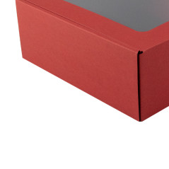 Bright Red Box with Window for Packing Jars | 185x195x75 mm | Superbox