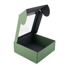 Green Square Box with Window for Jars | 185x195x75 mm | Superbox