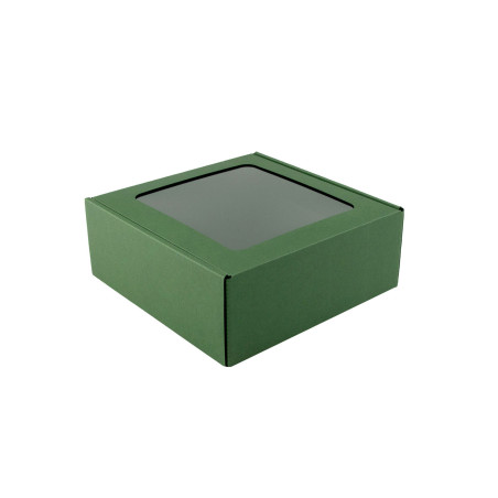 Green Square Box with Window for Jars | 185x195x75 mm | Superbox