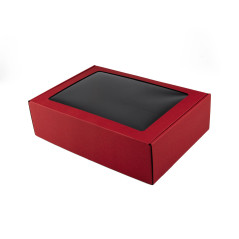 Bright Red A4 Size Gift Box with Window | 305x215x85 mm | Superbox