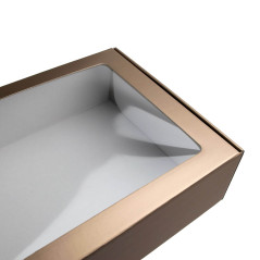 Muted Gold A4 Size Gift Box with PVC Window | 305x215x85 мм | Superbox