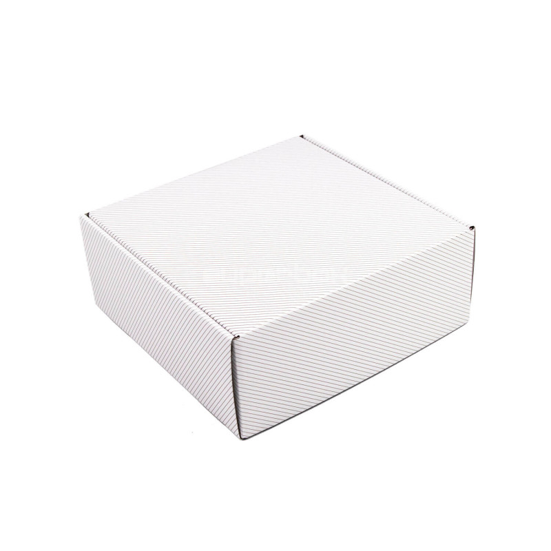 White with golden Lines Square Gift Box for Cosmetics