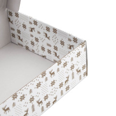 White Square Gift Box with Christmas Design | 220x220x90 мм | Superbox