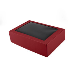 Bright Red A4 Size Gift Box with Window | 305x215x85 mm | Superbox