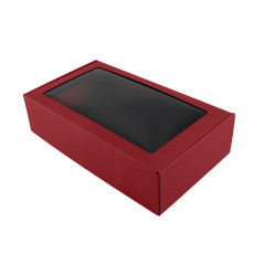 Red Gift Box with Window for Bottle| 340x195x85 | Superbox