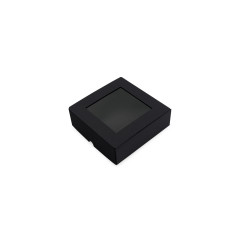 Чёрная квадратная коробка с окошком, 150x150x50 mm