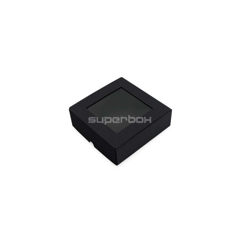 Чёрная квадратная коробка с окошком, 150x150x50 mm Чёрная квадратная коробка с окошком, 150x150x50 mm