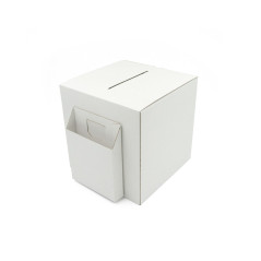 Corrugated Ballot Box with Pocket, 25 cm Height