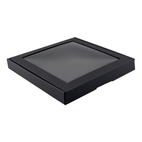 Small Height Black Square Box with Window | 250x250x30 мм | Superbox