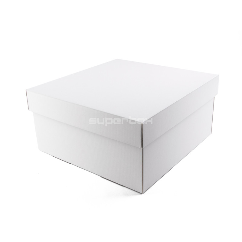 Large White Square Box with a Lid