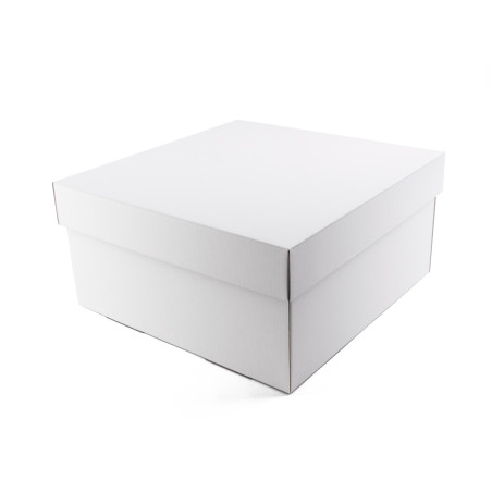 Large White Square Box with a Lid | 300x300x150 mm | Superbox