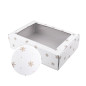 White A4 Format Gift Box With Gold Snowflakes