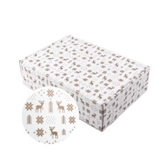 White Gift Box with Winter Patterns | 305x215x85 mm | Superbox