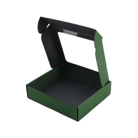 Green Small Gift Box with Window 5 cm High