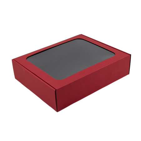 Red Gift Box with Clear Window | 340x280x85 mm | Superbox