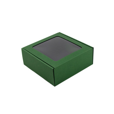 Green Square Box with Window for Jars | 185x195x75 mm | Superbox