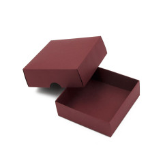 Burgundy 2-PC Small Square Gift Box from Cardboard