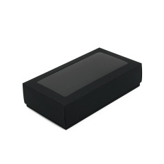 Black Two Piece Macarons Box