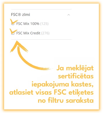 Meklējiet Superbox kastes ar FSC sertifikātu