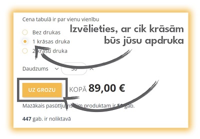 Izvēlieties, cik krāsās būs jūsu druka