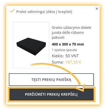 Peržiūrėti prekių krepšelį