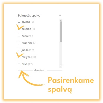 Superbox dėžučių paieška pagal jų spalvą