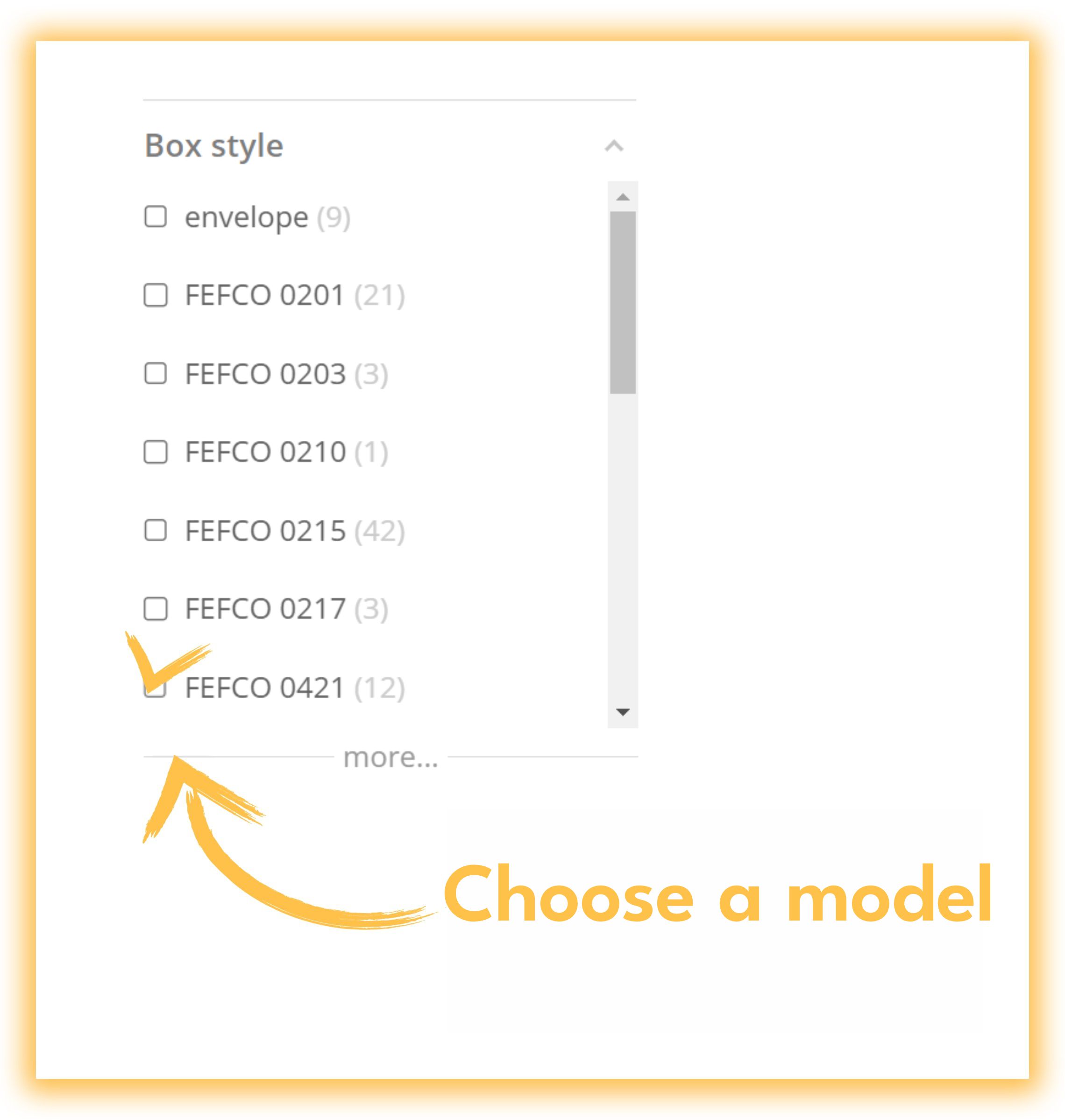 Search for Superbox boxes by model