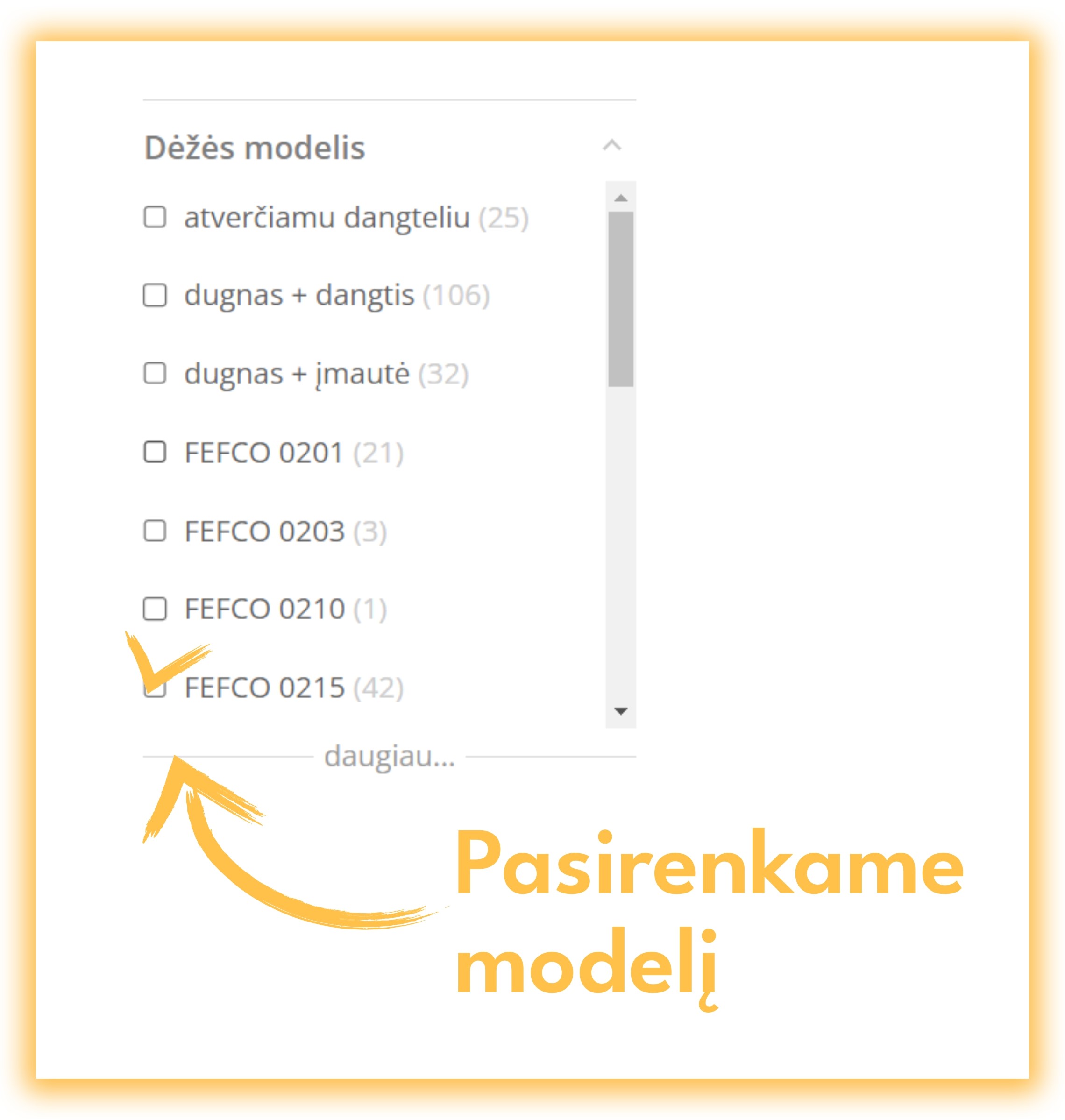 Superbox dėžučių paieška pagal modelį